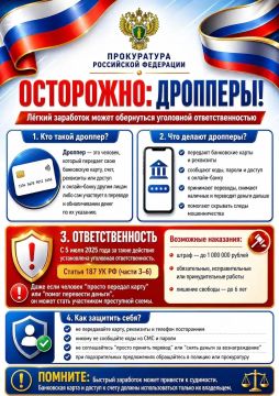 Осторожно, дропперы: не дай себя использовать преступникам!