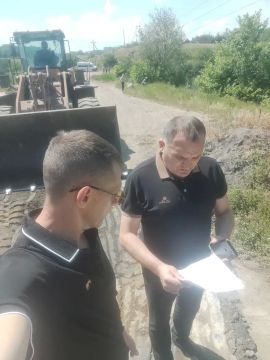 Перекрытие движения по телу плотины «Вербовского» водохранилища