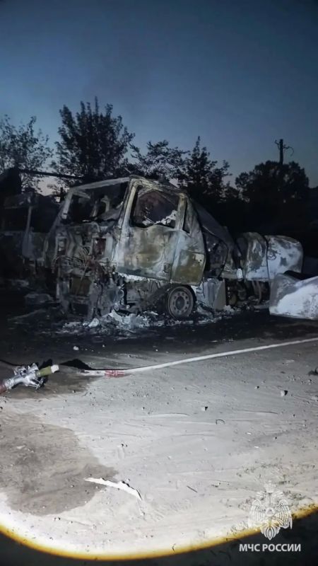 Пять грузовиков загорелись после атаки БПЛА в Алчевске