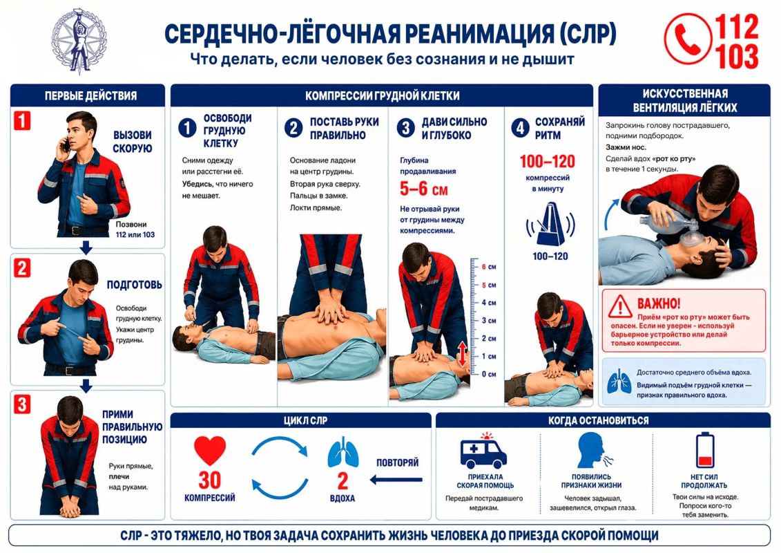 Когда счёт идёт на минуты, ваши действия могут спасти человеку жизнь
