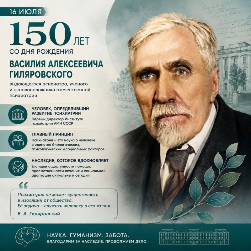 16 июля — 150 лет со дня рождения Василия Алексеевича Гиляровского