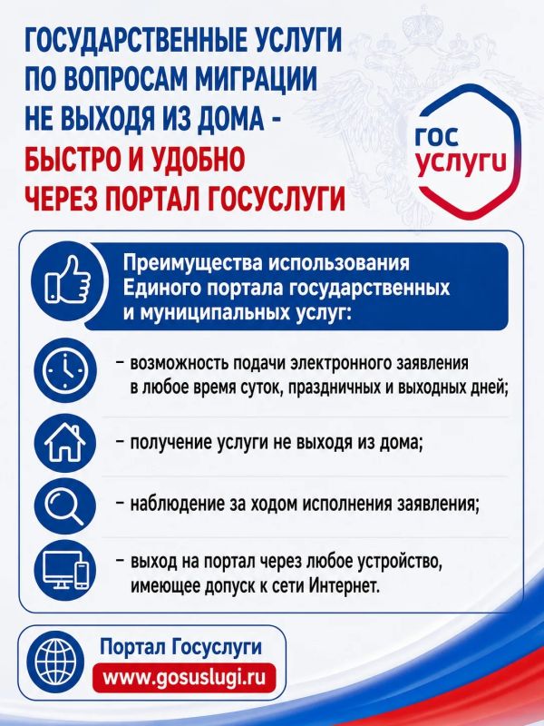Государственные услуги по вопросам миграции не выходя из дома