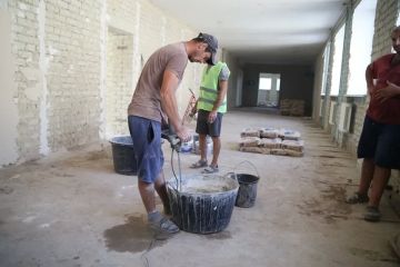 В беловодском лицее «Лидер» начался масштабный ремонт второго этажа