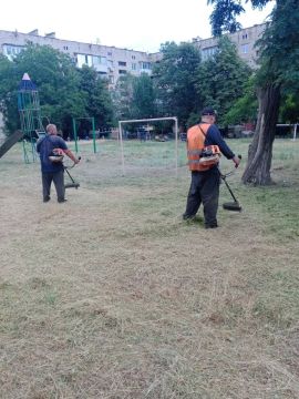 МУП «СКАТ» продолжает плановый покос травы на прилегающих территориях