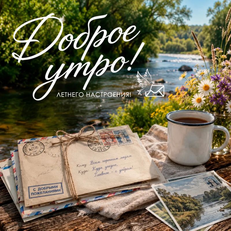 С добрым утром! Пусть утро начнётся с улыбки, а весь день подарит множество поводов для радости