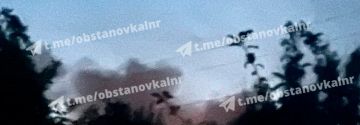 Момент одного из взрывов в Луганске