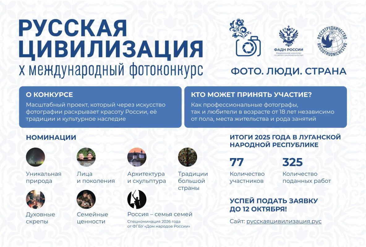 Продолжается прием работ на Х Международный фотоконкурс «Русская цивилизация»