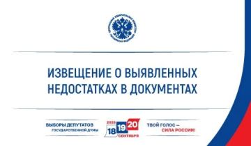 ЦИК России известила Партию прямой демократии о выявленных недостатках в документах, представленных для заверения федерального списка кандидатов и списка кандидатов по одномандатным избирательным округам