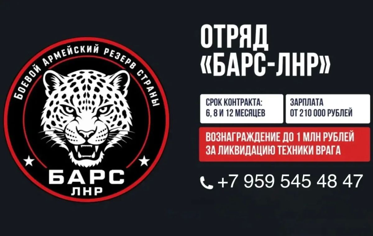 Идет набор в добровольческий отряд "Барс - ЛНР"