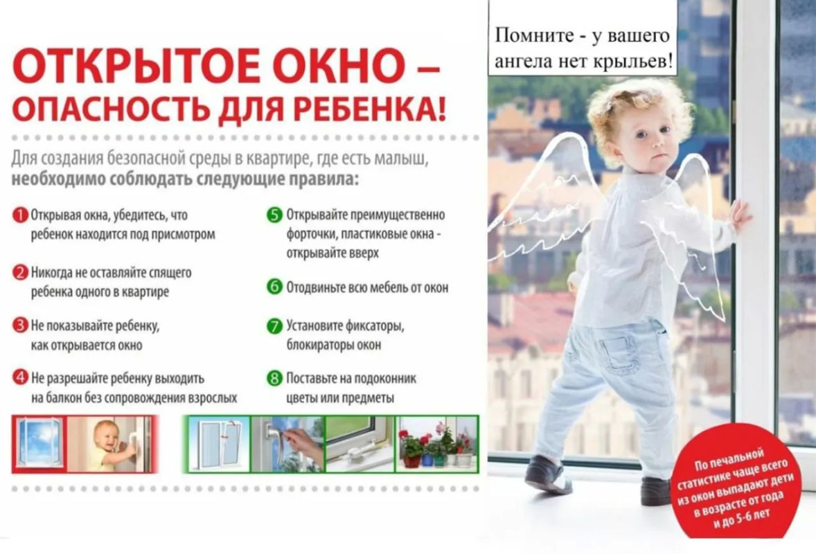 Памятка родителям по профилактике выпадения детей из окна