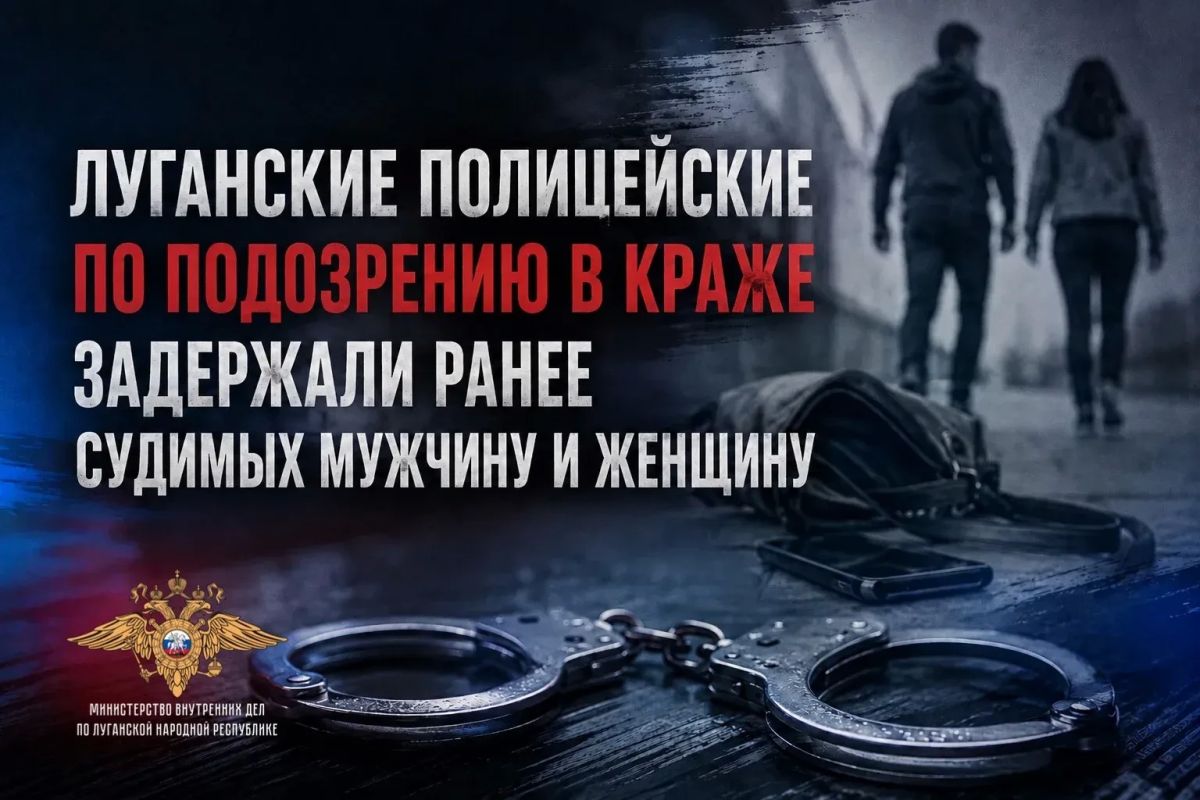 Луганские полицейские по подозрению в краже задержали ранее судимых мужчину и женщину