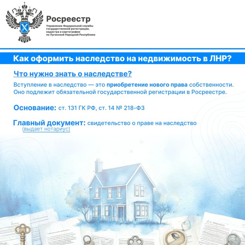 Оформление наследства на недвижимость: инфокарточки для жителей ЛНР