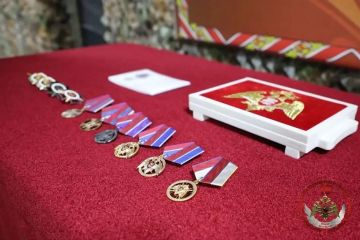 В ЛНР заместитель командующего группировкой войск национальной гвардии наградил отличившихся росгвардейцев