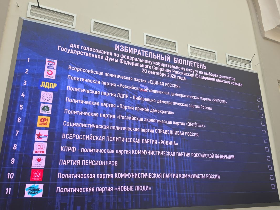 Так будет выглядеть избирательный бюллетень на выборах в Госдуму 18-20 сентября