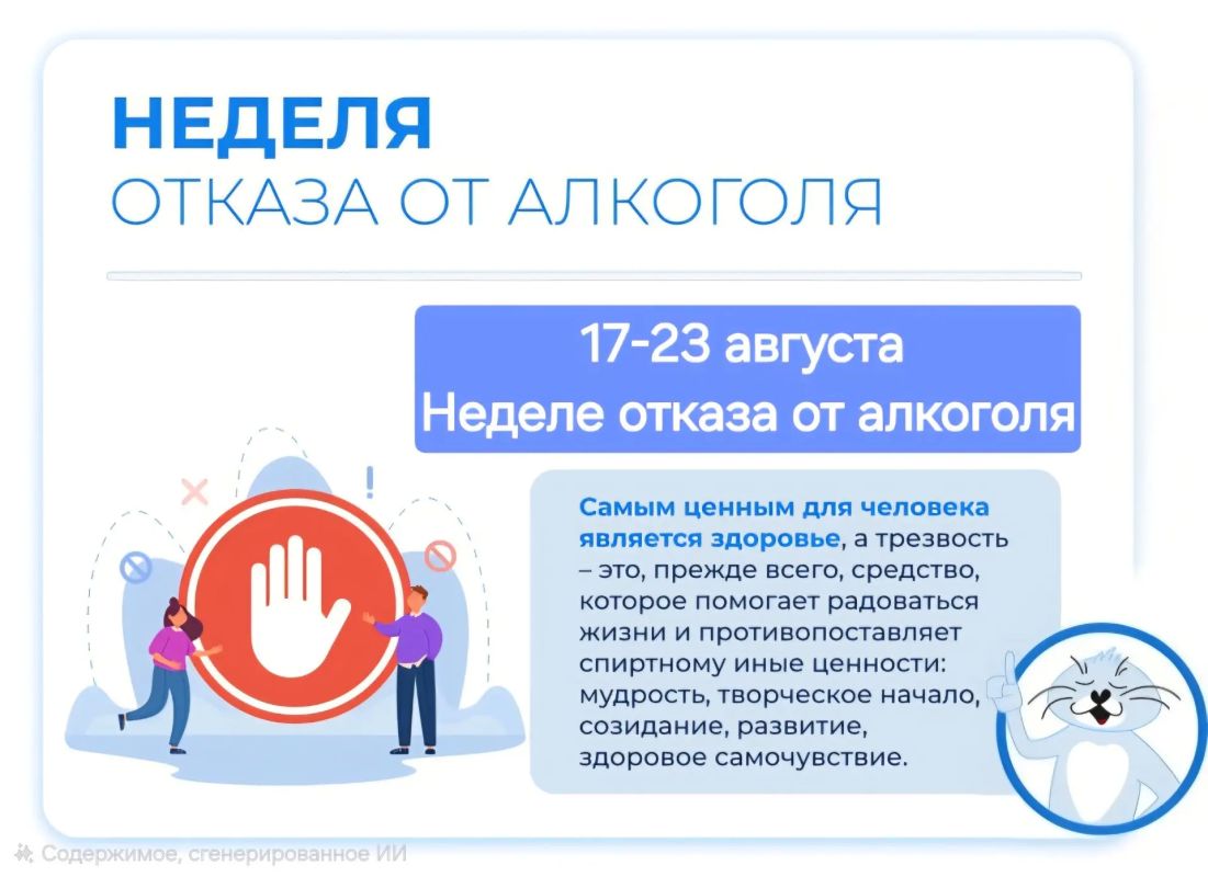 С 17 по 23 августа в России проходит Неделя отказа от алкоголя