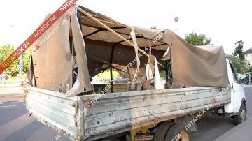 Украинский дрон ударил по центру Луганска, поврежден автомобиль