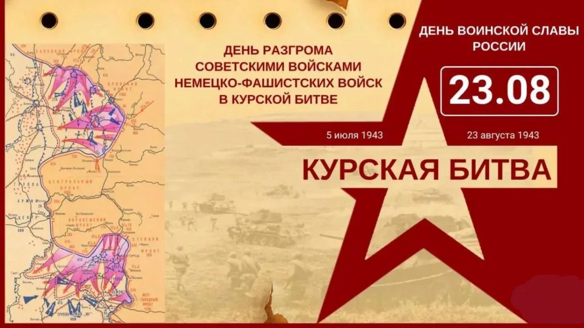 Андрей Губарев: 23 августа — День воинской славы России: день разгрома советскими войсками немецкофашистских войск в Курской битве (1943 год)