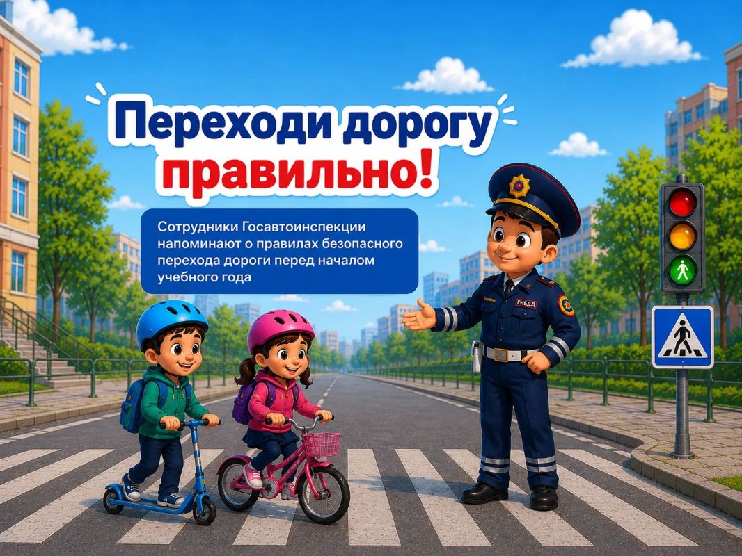 О правилах безопасного перехода дороги перед началом учебного года вместе с сотрудниками Госавтоинспекции