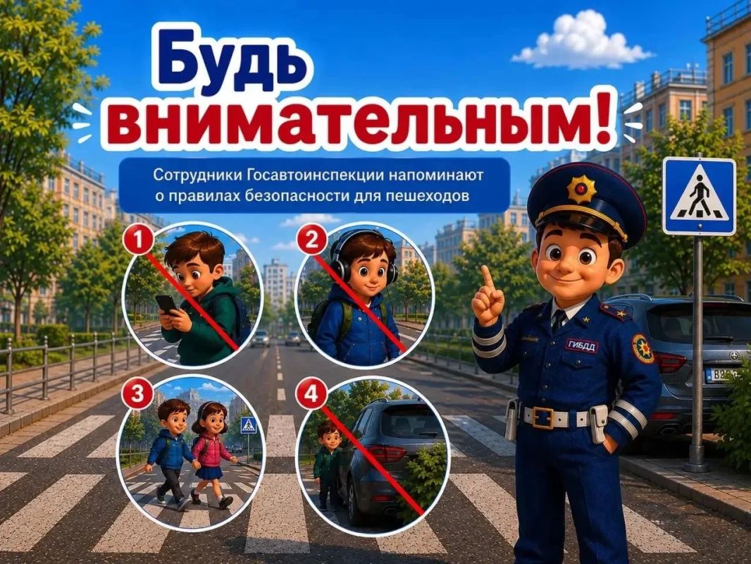 Сотрудники Госавтоинспекции напоминают о правилах безопасности для пешеходов в рамках акции #ТвойНавигаторБезопасности