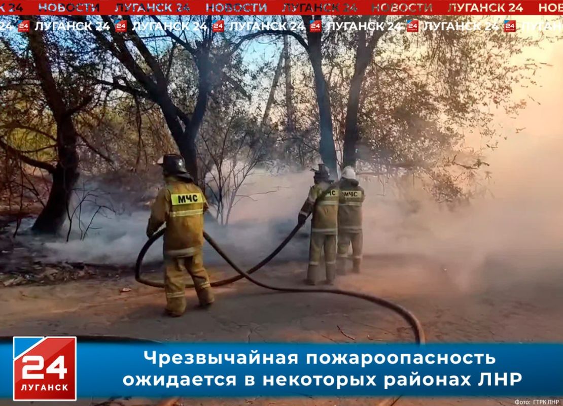 Чрезвычайная пожароопасность ожидается в некоторых районах ЛНР