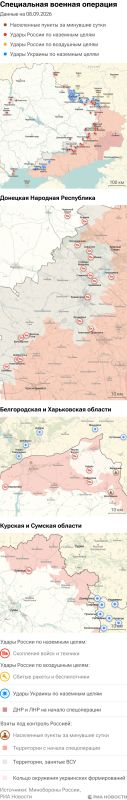 Карта спецоперации Вооруженных сил России на Украине на 08.09.2026