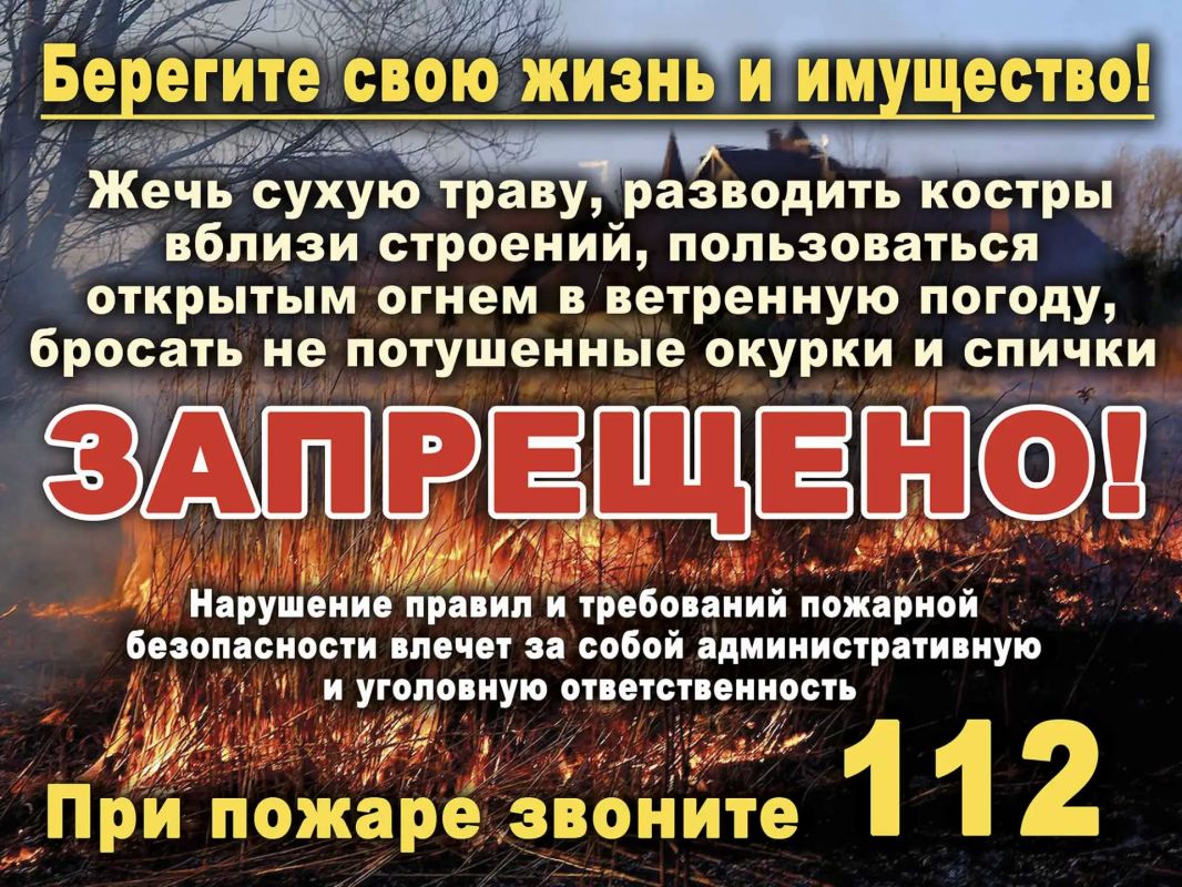 НЕ ЖГИ СУХУЮ РАСТИТЕЛЬНОСТЬ И МУСОР !