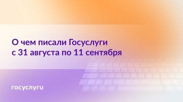 О чем писали Госуслуги с 31 августа по 11 сентября