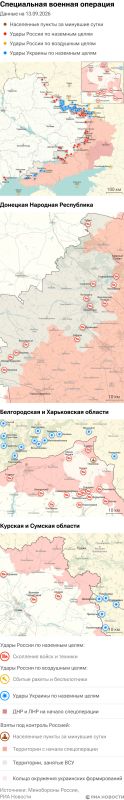 Карта спецоперации Вооруженных сил России на Украине на 13.09.2026