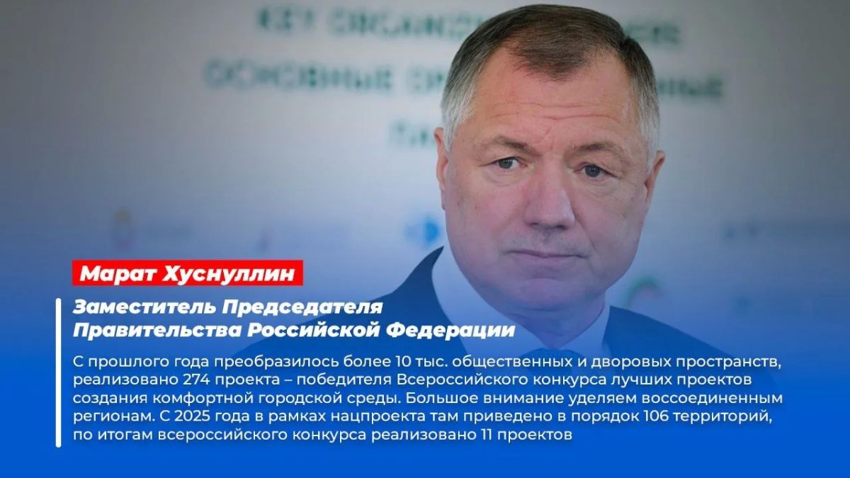 С 2025 года в России благоустроено более 10 тыс