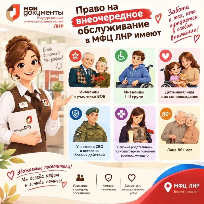 Льготная очередь в МФЦ ЛНР: как воспользоваться правом на внеочередное обслуживание