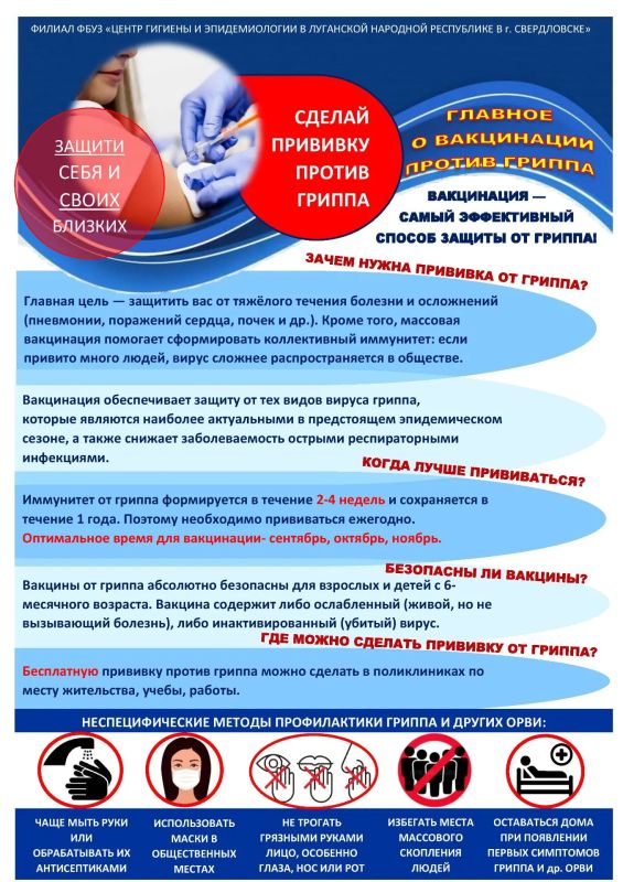 Наиболее эффективная мера профилактики гриппа – вакцинация!