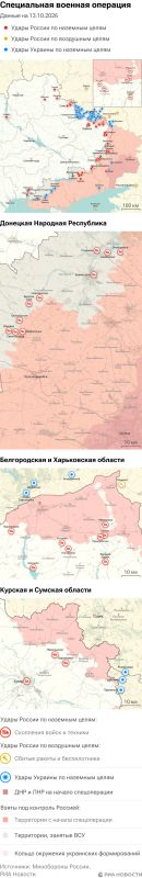 Карта спецоперации Вооруженных сил России на Украине на 13.10.2026