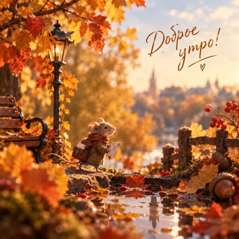 Доброе утро! Пусть сегодня найдётся время для любимых дел, тёплых встреч и приятных открытий