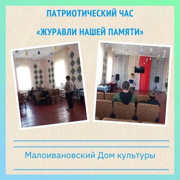 В Малоивановском Доме культуры прошел патриотический час «Журавли нашей памяти»